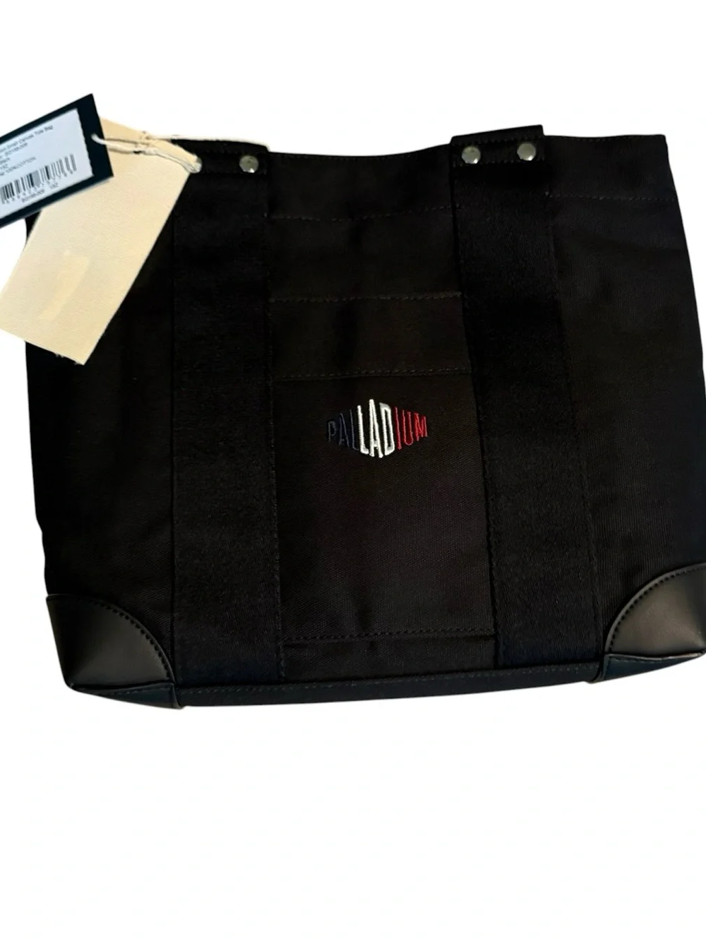 Palladium Black Canvas Laptop Tote with Embroidered Logo
